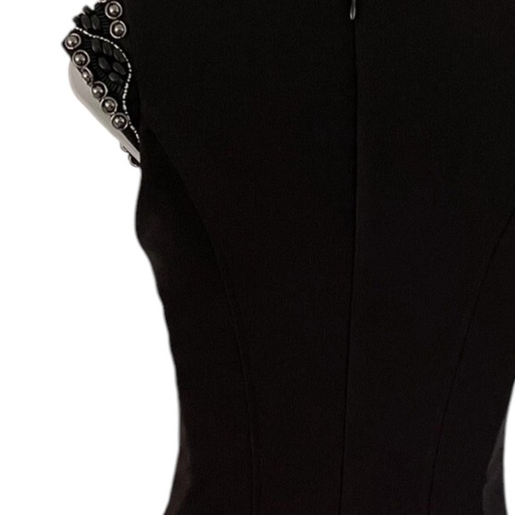XOXO Semi Formal Black Cocktail Dress with Embellished Sleeves Vintage Y2K - Picture 4 of 9